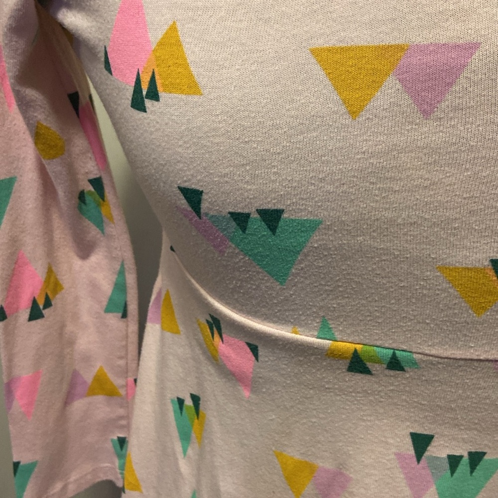 Cat & Jack Soft Pink Dress Med (7/8) long sleeve colored tree design nice. - Picture 3 of 7